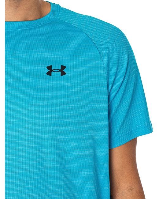 Under Armour Blue Tech Textured Short Sleeve T-shirt for men