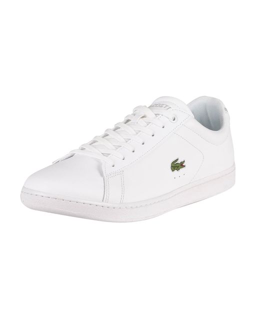 Lacoste Carnaby Bl21 1 Sma Leather Trainers in White/White (White) for ...