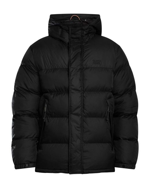 Superdry Black Hooded Tech Padded Jacket for men