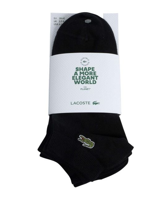 Lacoste Black 3 Pack Low Socks for men