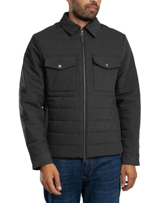 Gant Gray Insulated Flannel Jacket for men