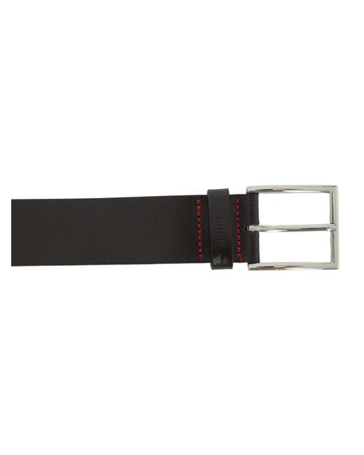 HUGO Black Giaspo Leather Belt for men