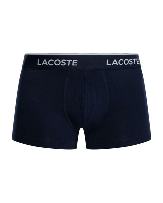 Lacoste Blue 3 Pack Cotton Stretch Trunks for men