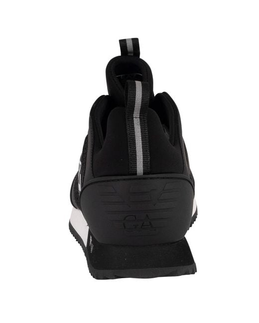 EA7 Black Woven Trainers for men