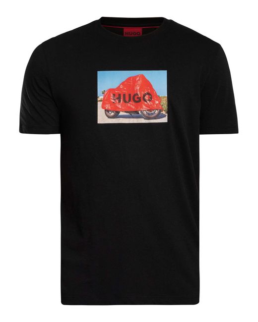 HUGO Black Dostino Graphic T-shirt for men