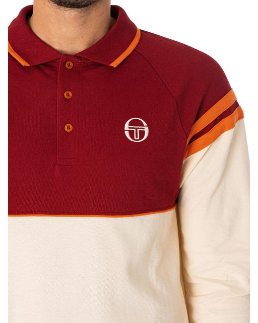 Sergio Tacchini Red Cambio Longsleeved Polo Shirt for men