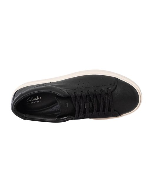 Clarks Black Craft Swift Leather Trainers for men