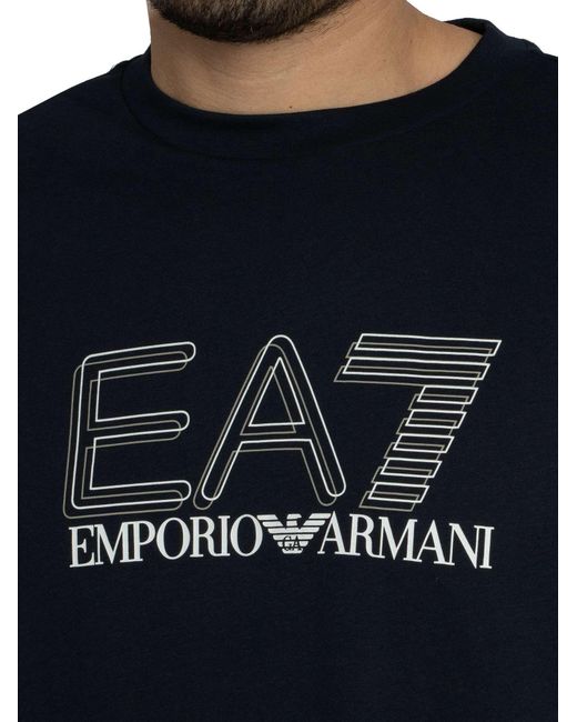 EA7 Black Echo Graphic T-shirt for men