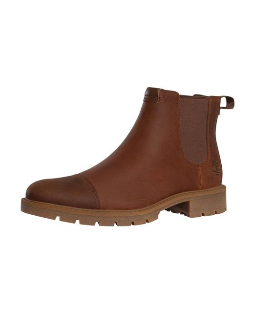 Timberland Brown Elmhurst Leather Chelsea Boots for men