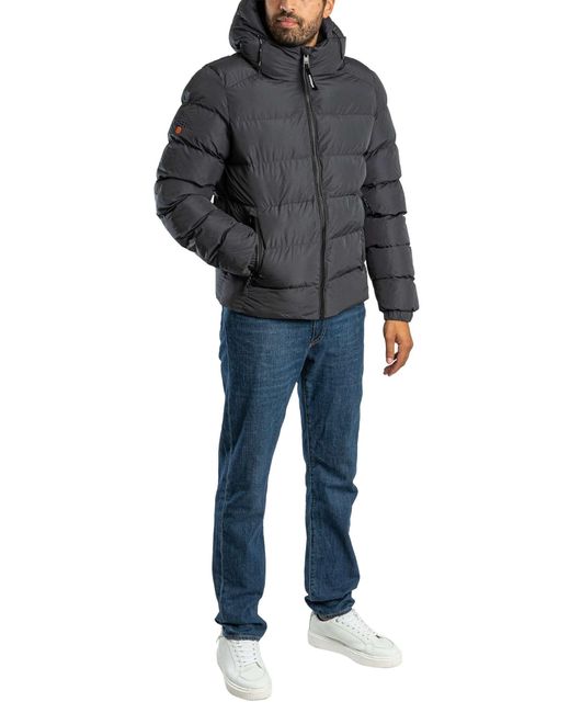 Superdry Gray Hooded Sport Puffer Jacket for men