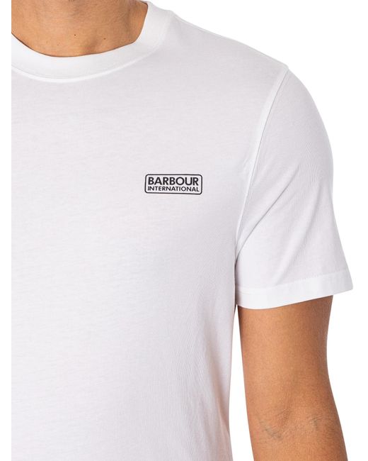 Barbour White Small Logo Slim T-shirt for men