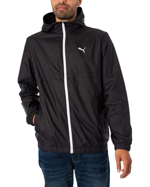 PUMA Blue Solid Windbreaker Jacket for men