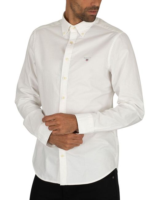 GANT The Slim Oxford Shirt in White for Men | Lyst Australia