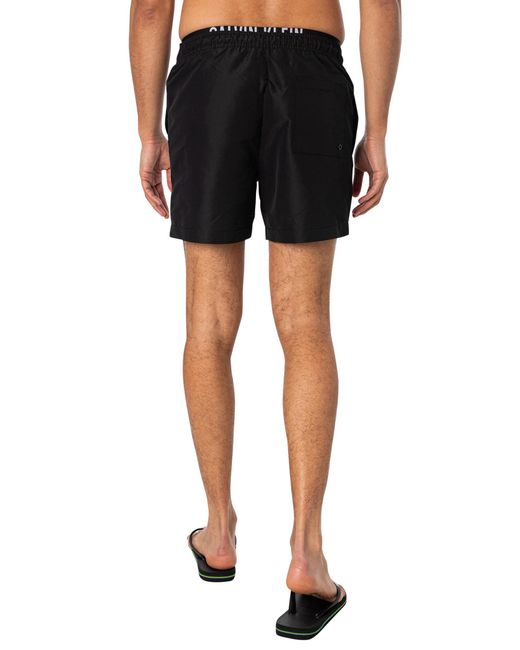 Calvin Klein Black Double Waist Swim Shorts for men