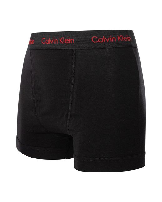 Calvin Klein Black 3 Pack Cotton Stretch Trunks for men