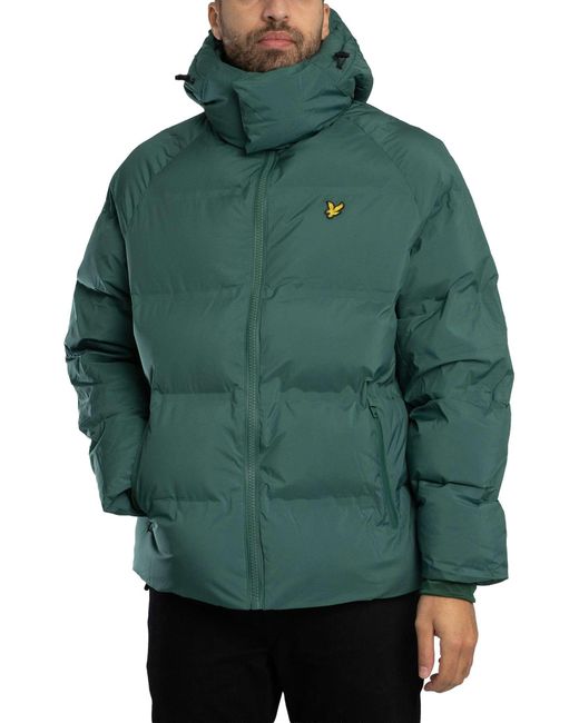 Lyle & Scott Green Welded Puffer Jacket for men
