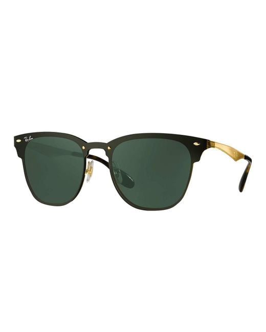 Ray-Ban Black/gold Blaze Clubmaster Steel Sunglasses for men