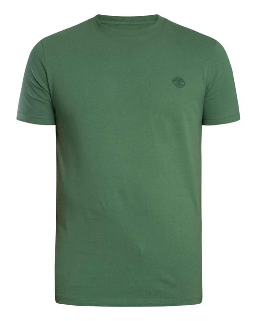 Timberland Green Slim Fit Embroidered Logo T-shirt for men