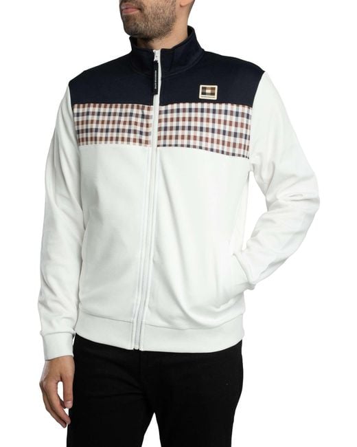 Aquascutum White Stripes Track Jacket for men
