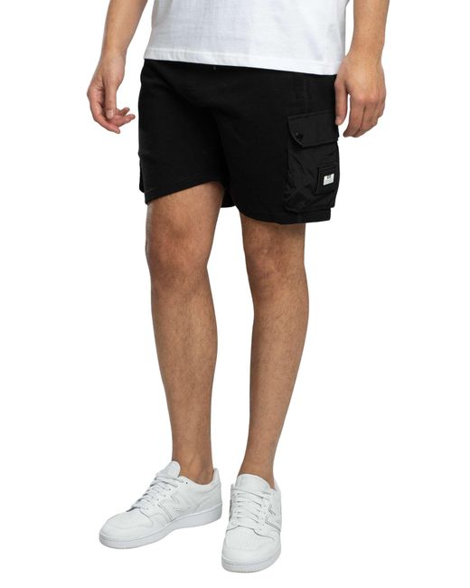 Weekend Offender Black Noreaster Cargo Shorts for men