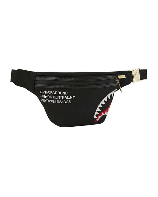 Sprayground Black Shark Central Knit Crossbody Bag for men