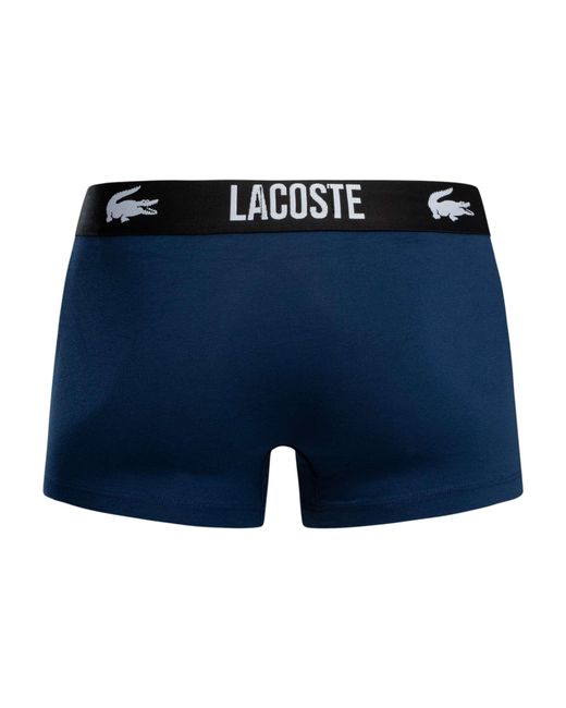 Lacoste Blue 3 Pack Cotton Stretch Trunks for men