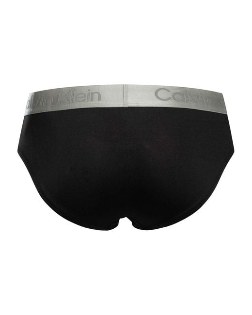 Calvin Klein Black 3 Pack Brushed Microfiber Hip Briefs for men
