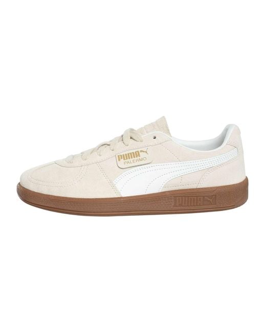 PUMA White Palermo Leather Trainers for men