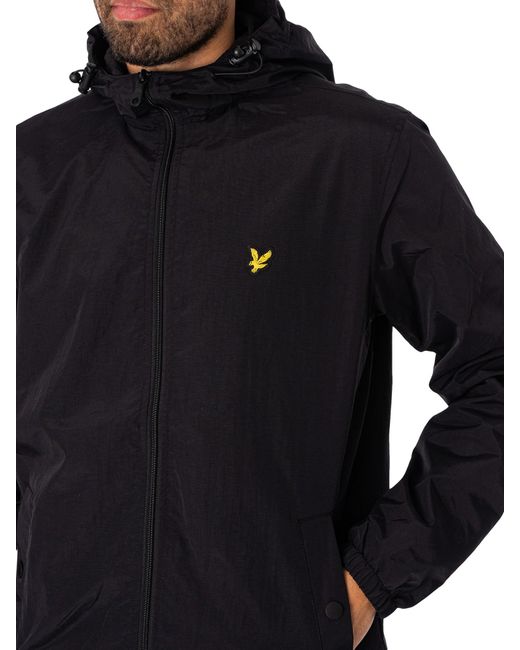 Lyle & Scott Black Zip Through Hooded Jacket for men