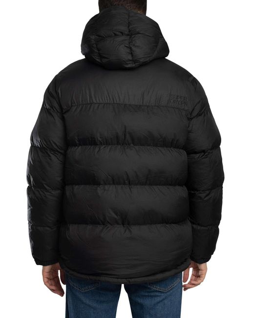 Superdry Black Hooded Tech Padded Jacket for men