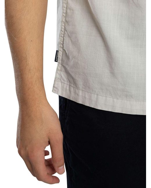 Superdry Gray Cabana Short Sleeved Shirt for men
