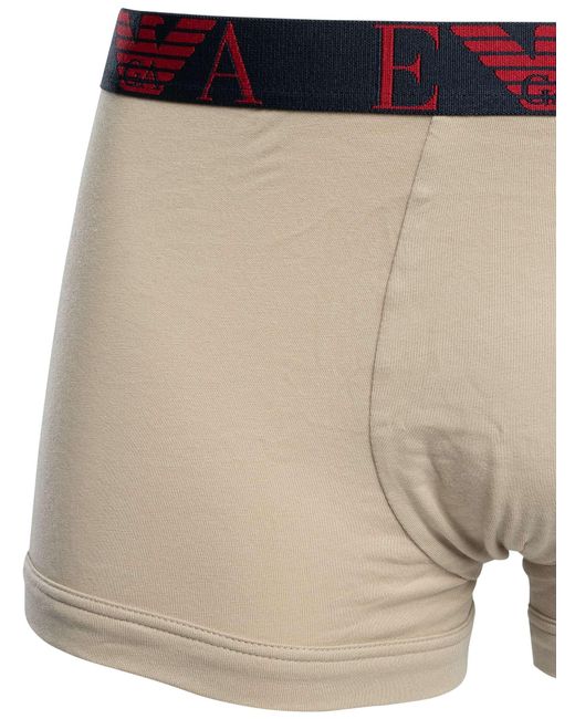 Emporio Armani Blue 3 Pack Trunks for men