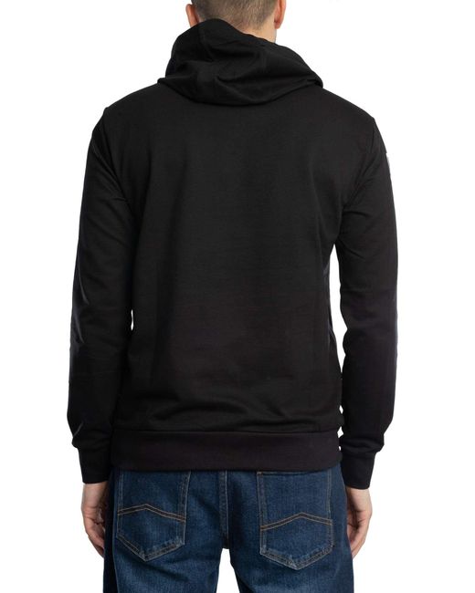 EA7 Black Chest Logo Pullover Hoodie for men