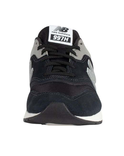 New Balance 977 Suede Trainers in Black 