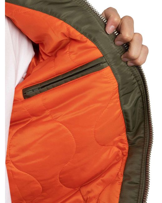 Schott Nyc Green Removable Badge Bomber Jacket for men
