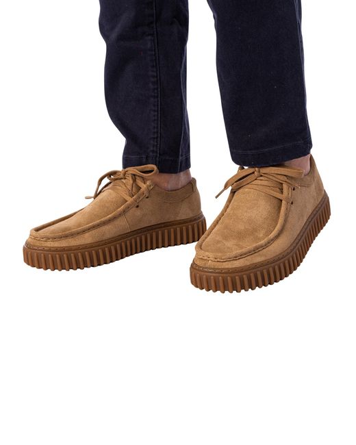 Clarks Brown Torhill Lo Suede Shoes for men