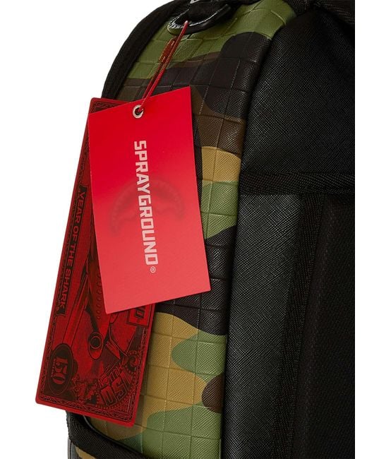 Sprayground Green 20l Woodland Camo Check Backpack for men