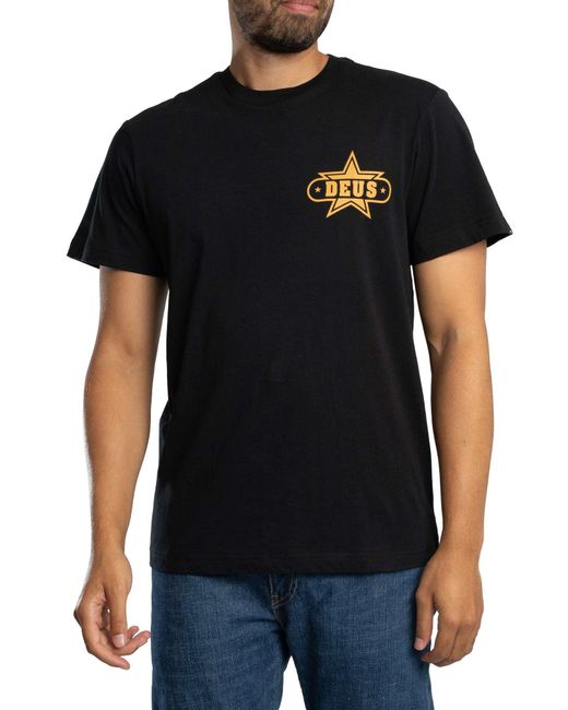 Deus Ex Machina Black Gumshoe Back Graphic T-shirt for men