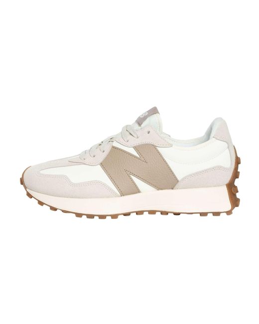 New Balance White 327 Leather Trainers for men