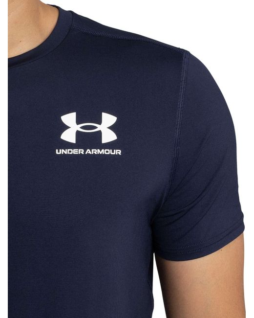 Under Armour Blue Heatgear Fitted Logo T-shirt for men