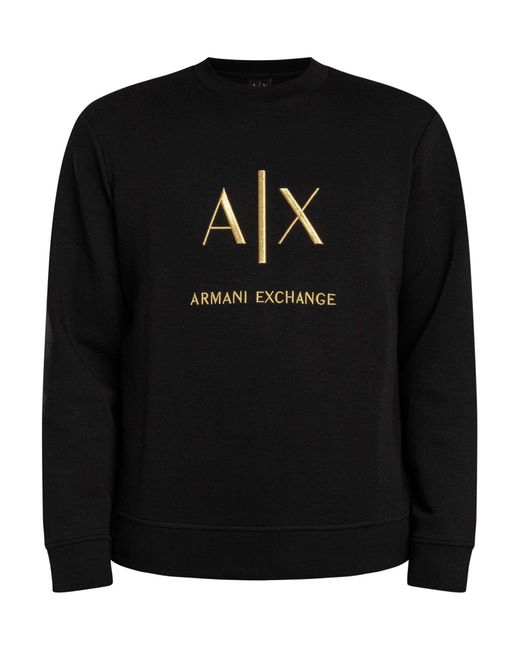 ARMANI EXCHANGE Black Logo Graphic Sweatshirt for men