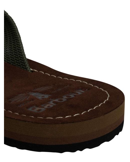 Barbour Brown Toeman Flip Flops for men