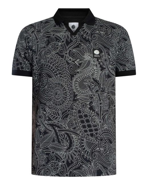 Pretty Green Gray Resonance Linear Polo Shirt for men