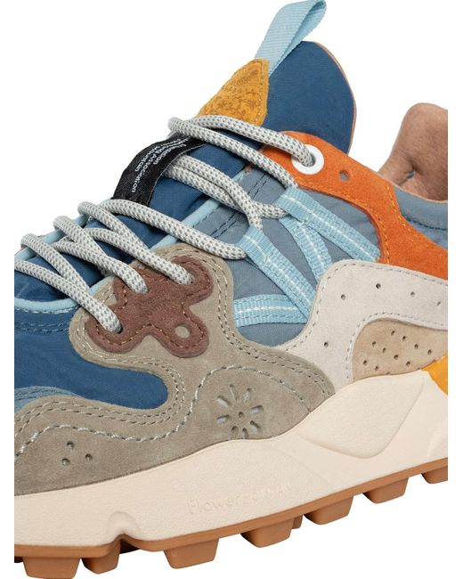 Flower Mountain Blue Yamano Suede Trainers for men