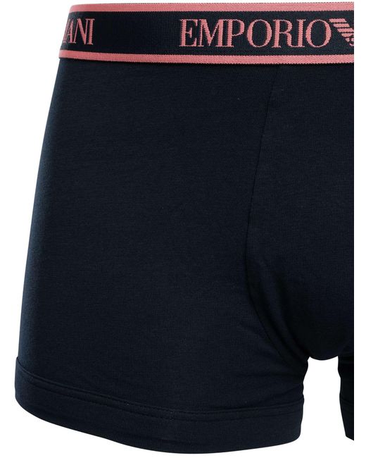 Emporio Armani Blue 3 Pack Trunks for men