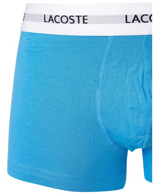 Lacoste Blue 3 Pack Cotton Stretch Trunks for men