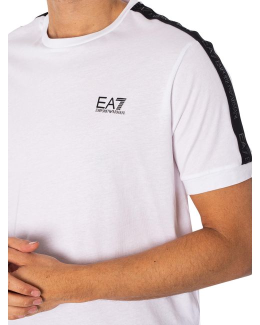 EA7 White Chest Logo T-shirt for men