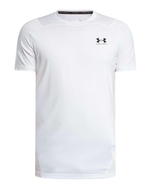 Under Armour White Heatgear Fitted Short Sleeve T-shirt for men