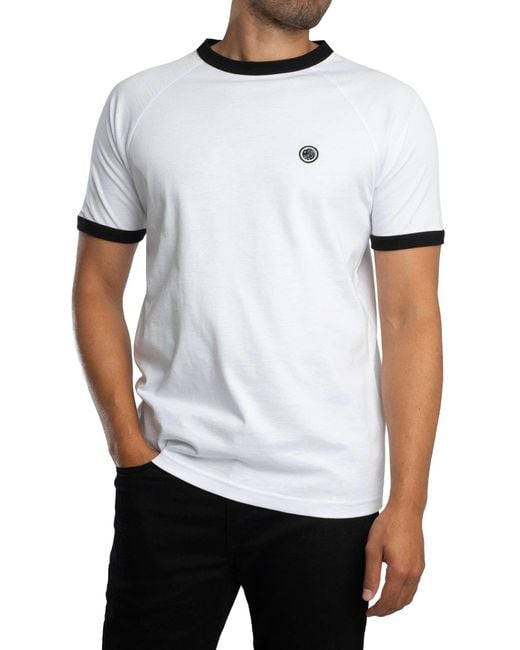 Pretty Green White Boston Ringer T-shirt for men
