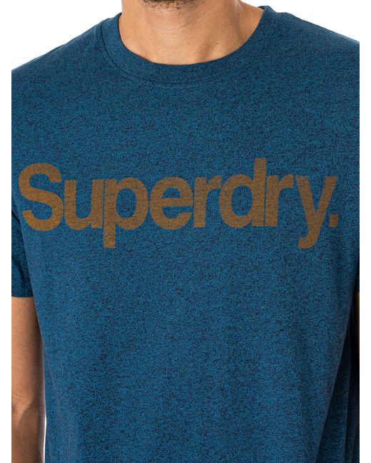 Superdry Blue Classic Core Logo T-shirt for men